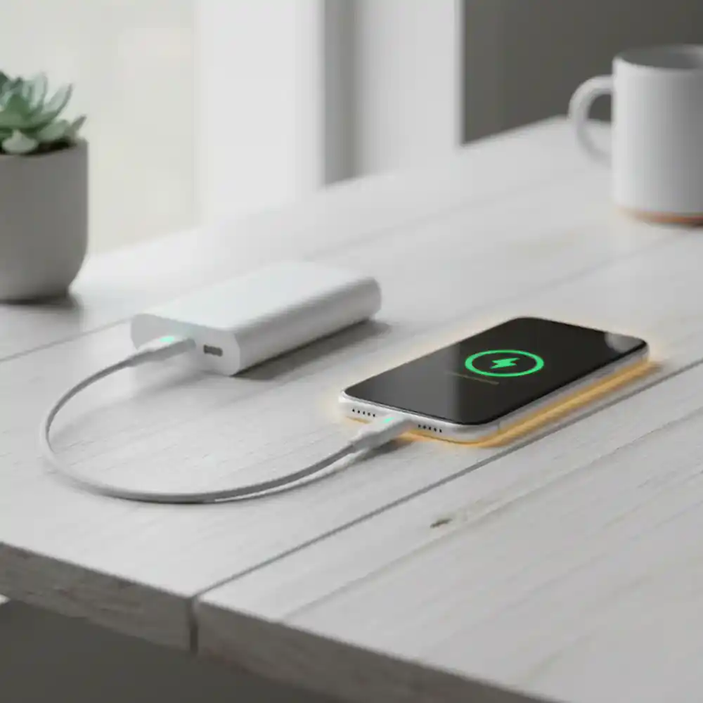 Batería externa cargando teléfono